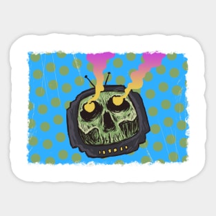 TV Skull Monster Sticker